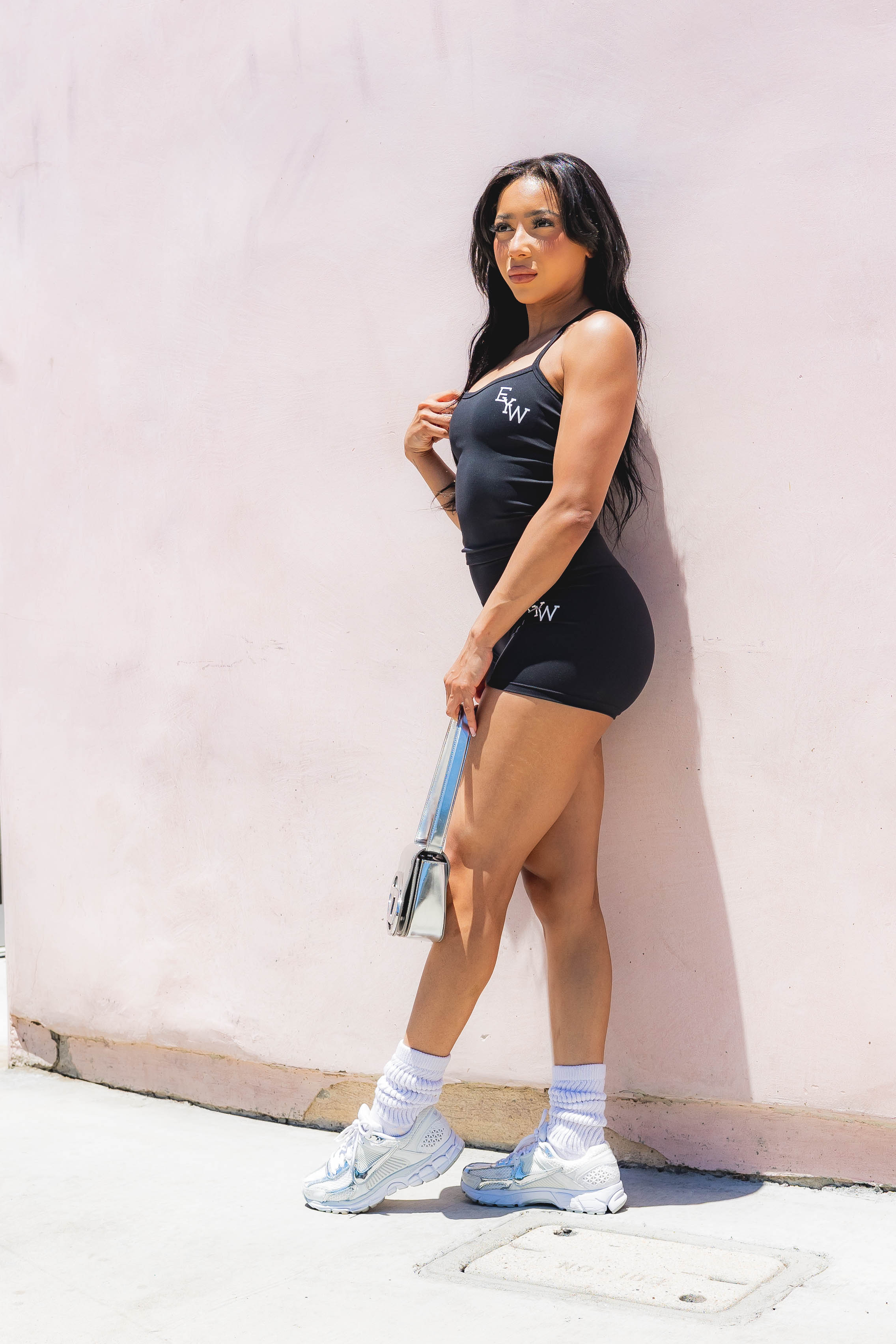 EYW Women's Black Tank and Short Set