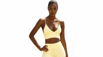 Yellow Thin Strap Sports Bra
