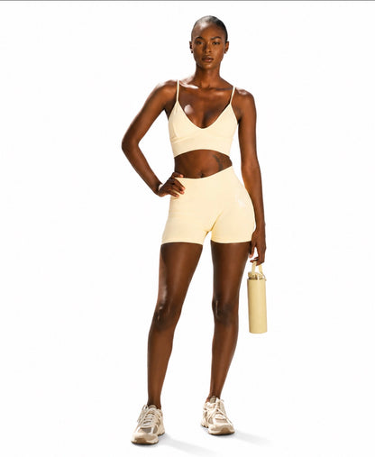 Yellow Thin Strap Sports Bra